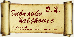 Dubravko Maljković vizit kartica